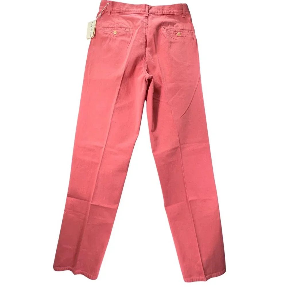 NWT Vtg Polo Ralph Lauren Mens Pleated Jeans 32x36 Retro Coral Pink Cotton USA - Picture 3 of 14